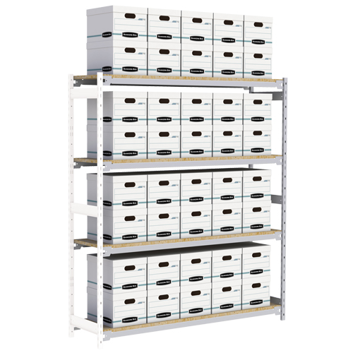 &eacute;tag&egrave;re-classeur de grande largeur, Acier, 4 Tablettes, 72" la x 18" p x 84" h, Ensemble Ajout OSI Industrial Sales