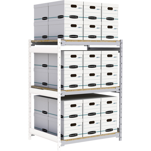 Wide Span Record Storage Shelving, Steel, 3 Shelves, 42" W x 32" D x 60" H, Add-On Kit OSI Industrial Sales