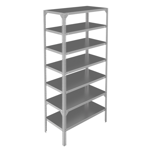 &eacute;l&eacute;ment de rayonnage, Acier galvanis&eacute;, Montant &agrave; fente, Capacit&eacute; 275 lb, 48" la x 84" h x 18" p OSI Industrial Sales