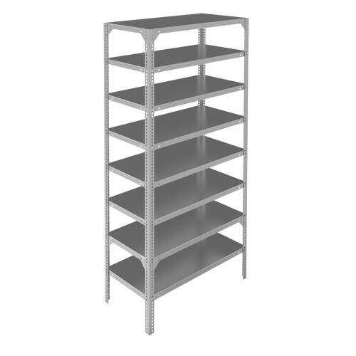 &eacute;l&eacute;ment de rayonnage, Acier galvanis&eacute;, Montant &agrave; fente, Capacit&eacute; 275 lb, 48" la x 96" h x 24" p OSI Industrial Sales