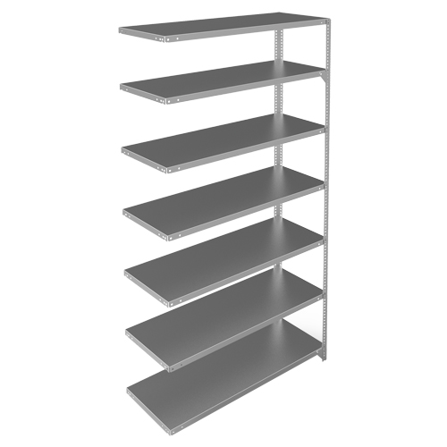 Shelving Unit, Galvanized Steel, Slotted Angle, Add-On, 48" W x 84" H x 18" D OSI Industrial Sales