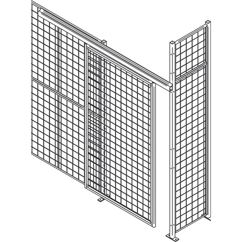 Heavy-Duty Wire Mesh Partition Sliding Door, 4' W x 8' H OSI Industrial Sales
