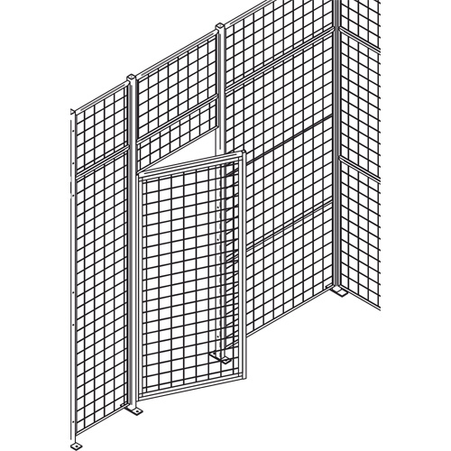 Heavy-Duty Wire Mesh Partition Swing Door, 3' W x 7' H OSI Industrial Sales