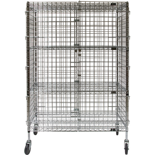 Security Cart, Chrome Plated, 48" x 69" x 24", 500 lbs. Capacity OSI Industrial Sales