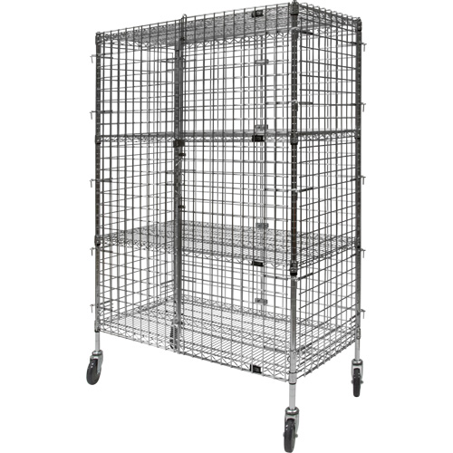 Security Cart, Chrome Plated, 48" x 69" x 24", 500 lbs. Capacity OSI Industrial Sales