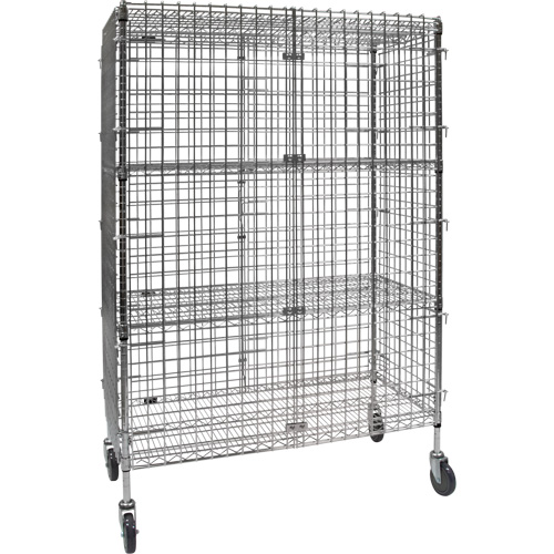 Security Cart, Chrome Plated, 48" x 69" x 24", 500 lbs. Capacity OSI Industrial Sales