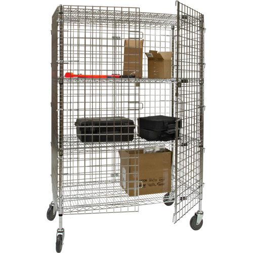 Security Cart, Chrome Plated, 48" x 69" x 24", 500 lbs. Capacity OSI Industrial Sales