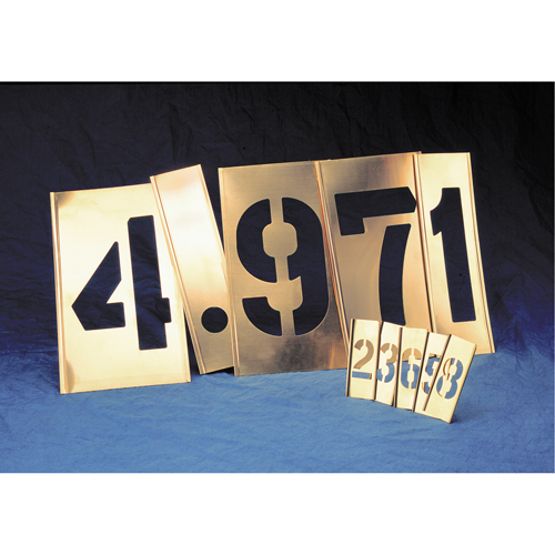 Gothic Brass Interlocking Stencils - Individual Letters & Numbers, Number, 6" OSI Industrial Sales