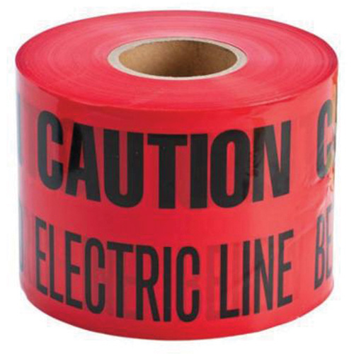 "Buried Electric Line" Identoline&reg; Underground Warning Tape, 6" W x 1000' L, Black on Red OSI Industrial Sales