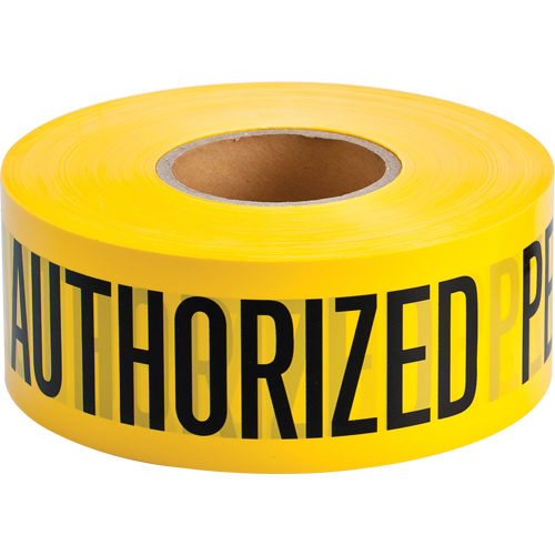 Barricade Tape, English, 3" W x 1000' L, 2 mils, Black on Yellow OSI Industrial Sales