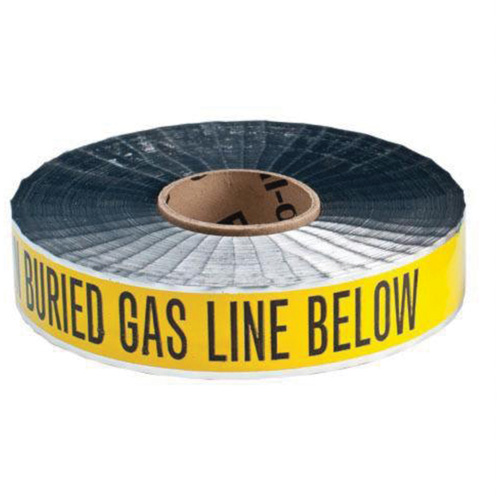 "Gas Line" Identoline&reg; Underground Warning Tape, 2" W x 1000' L, Black on Yellow OSI Industrial Sales