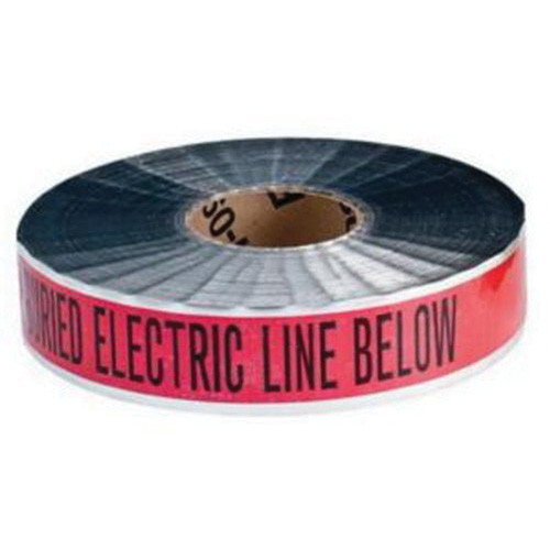 Ruban d'avertissement de danger souterrain Electric Line Identoline, 2" la x 1000' lo, Noir/rouge OSI Industrial Sales