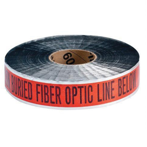 "Fiber Optic Line" Identoline&reg; Underground Warning Tape, 2" W x 1000' L, Black on Orange OSI Industrial Sales
