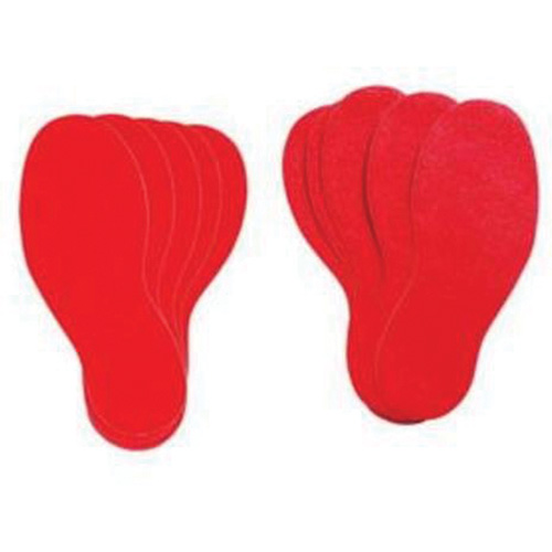 Floor Marking Labels, Footprint, 12" L x 3.75" W, Red, Vinyl OSI Industrial Sales