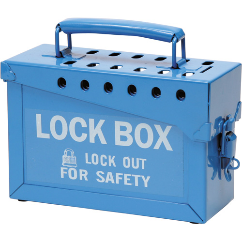 Portable Metal Lock Box, Blue OSI Industrial Sales
