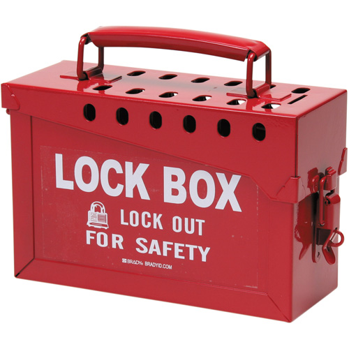 Portable Metal Lock Box, Red OSI Industrial Sales