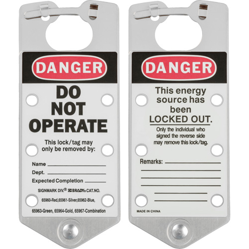 Labeled Lockout Hasps, Silver OSI Industrial Sales