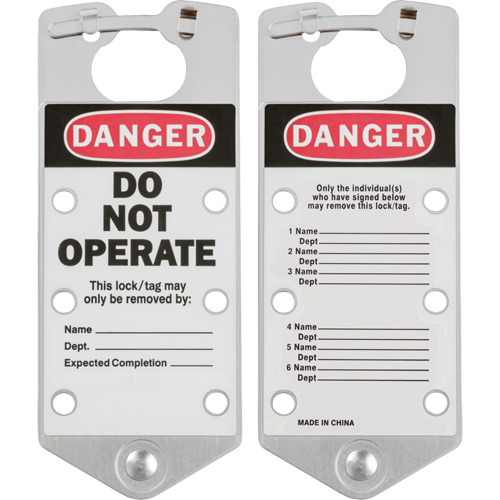 Labeled Lockout Hasps, Silver OSI Industrial Sales