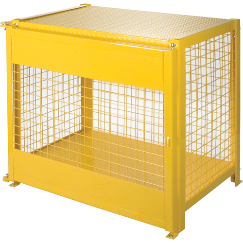 Gas Cylinder Cabinets, 6 Cylinder Capacity, 44" W x 30" D x 37" H, Yellow OSI Industrial Sales