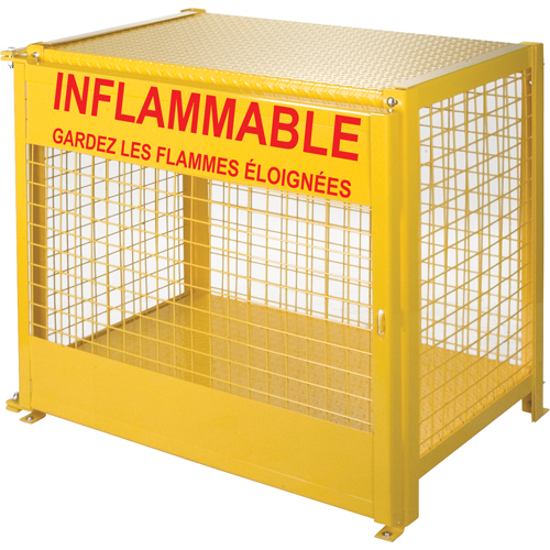 Gas Cylinder Cabinets, 6 Cylinder Capacity, 44" W x 30" D x 37" H, Yellow OSI Industrial Sales
