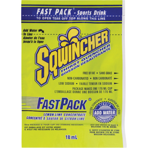 Sqwincher&reg; Rehydration Drink Fast Pack&reg;, Single Serve, Lemon-Lime OSI Industrial Sales