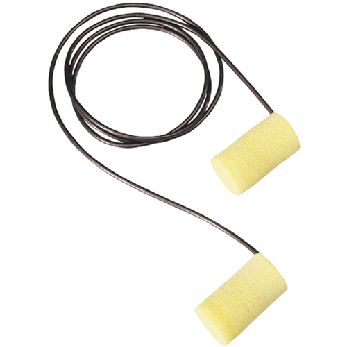 E-A-Rsoft Yellow Neons  Metal Detectable Earplugs, Corded, Large, Bulk - Polybag, 33 NRR dB OSI Industrial Sales