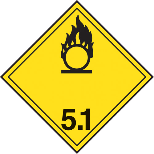 TDG Shipping Labels, Class 5.1, Oxidizing Substances, Vinyl OSI Industrial Sales