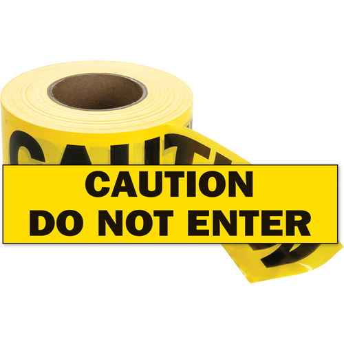 Barricade Tape, English, 3" W x 1000' L, 2 mils, Black on Yellow OSI Industrial Sales