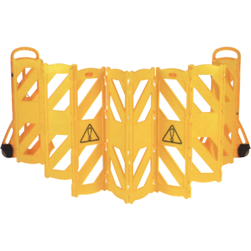 Portable Mobile Barriers, 13' L, Plastic, Yellow OSI Industrial Sales