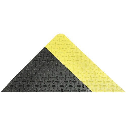 Tapis antifatigue ergonomique Saddle Trax, Losange, 2' x 3' x 1", Noir/Jaune, Vinyle OSI Industrial Sales