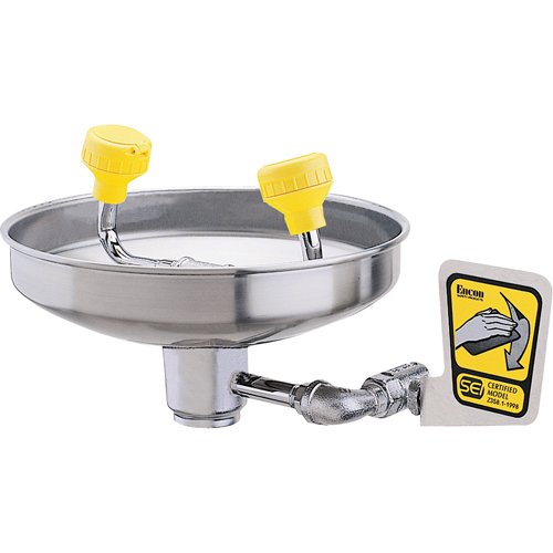 Eyewash With Acetal Heads, Wall-Mount Installation, Stainless Steel Bowl OSI Industrial Sales