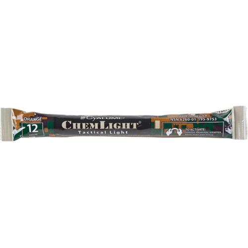 B&acirc;tons de s&eacute;curit&eacute; luminescents Cyalume 6", Orange, Dur&eacute;e 12 h OSI Industrial Sales