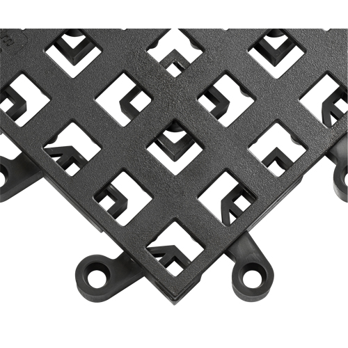 Carrelage no 560 ErgoDeck , PVC, 1-1/2' la c, 1-1/2' lo, 7/8" &eacute;paisseur, Noir OSI Industrial Sales
