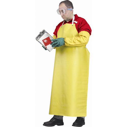Flame Resistant Aprons, Neoprene/Polyester, 48" L x 35" W, Yellow OSI Industrial Sales