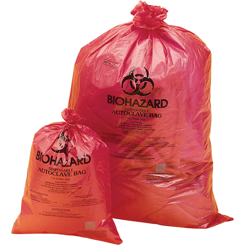 Hazardous Waste Disposal Bags, Bio-Hazard, 19" L x 14" W, 0.0317 mm, 15 L (4 Gal.) Capacity OSI Industrial Sales