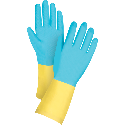 Premium Dipped Chemical-Resistant Gloves, Size X-Large/10, 12" L, Neoprene/Rubber Latex, Cotton/Flock-Lined Inner Lining, 20-mil OSI Industrial Sales