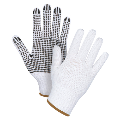 Dotted String Knit Gloves, Poly/Cotton, Single Sided, 7 Gauge, Large OSI Industrial Sales