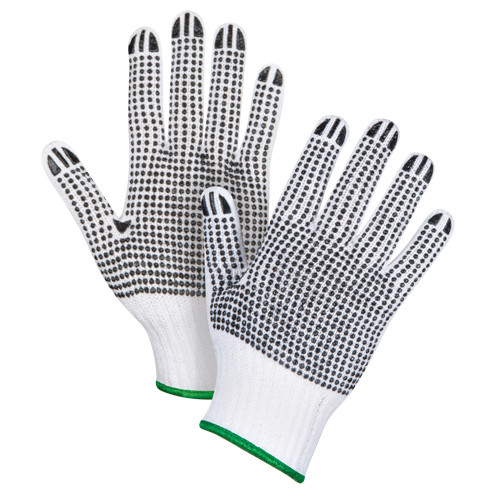 Gants tricot&eacute;s deux c&ocirc;t&eacute;s &agrave; pois, Poly/coton, Deux c&ocirc;t&eacute;s, Calibre 7, Moyen OSI Industrial Sales