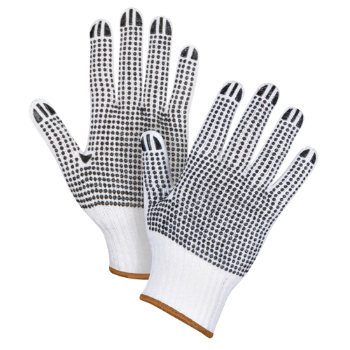 Gants tricot&eacute;s deux c&ocirc;t&eacute;s &agrave; pois, Poly/coton, Deux c&ocirc;t&eacute;s, Calibre 7, Grand OSI Industrial Sales