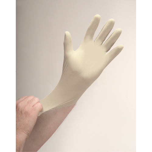 Gants d'examen de premi&egrave;re qualit&eacute; pour peau sensible, T-petit, Latex, 4 mils, Sans poudre, Naturel OSI Industrial Sales