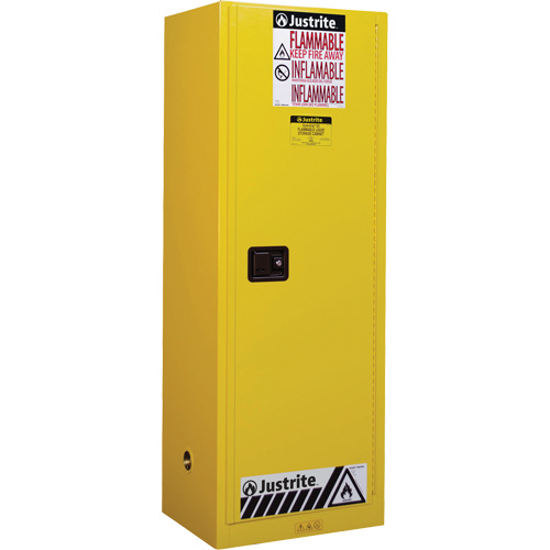 Sure-Grip&reg; EX Slimline Flammable Safety Cabinet, 22 gal., 1 Door, 23.25" W x 65" H x 18" D OSI Industrial Sales