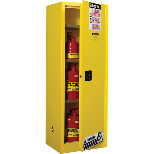 Sure-Grip&reg; EX Slimline Flammable Safety Cabinet, 22 gal., 1 Door, 23.25" W x 65" H x 18" D OSI Industrial Sales