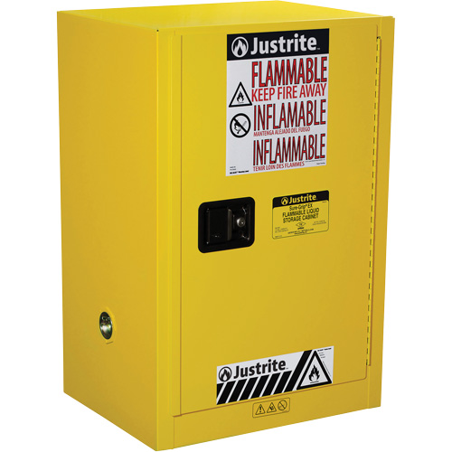 Sure-Grip&reg; EX Compac Flammable Safety Cabinet, 12 gal., 1 Door, 23.25" W x 35" H x 18" D OSI Industrial Sales