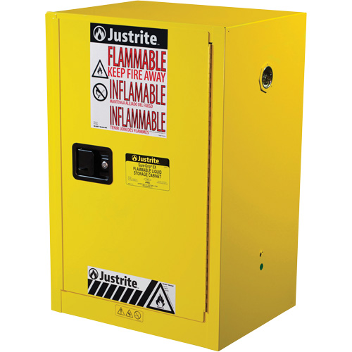 Sure-Grip&reg; EX Compac Flammable Safety Cabinet, 12 gal., 1 Door, 23.25" W x 35" H x 18" D OSI Industrial Sales