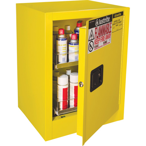 Sure-Grip&reg; EX Benchtop Flammable Safety Cabinet, 24 gal., 1 Door, 21" W x 27" H x 18" D OSI Industrial Sales