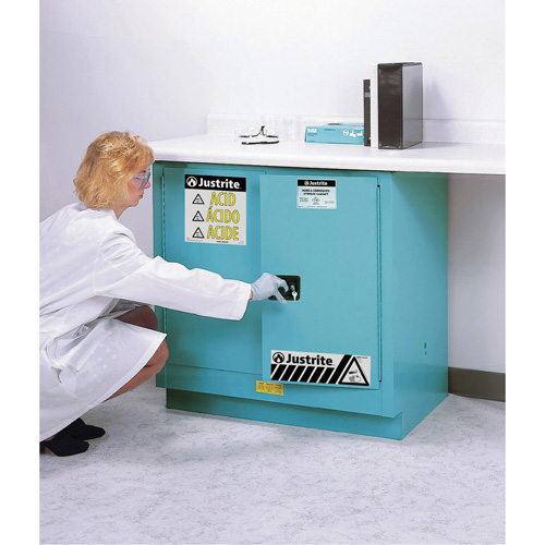 ChemCor&reg; Lined Acid/Corrosive Storage Cabinets, 22 gal., 35" x 35" x 22" OSI Industrial Sales