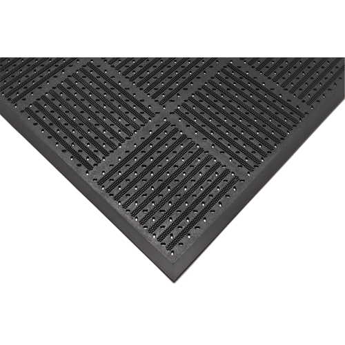 Outfront Reversible No. 227 Mat, Rubber, Scraper Type, Slotted Pattern, 3' x 6', Black OSI Industrial Sales