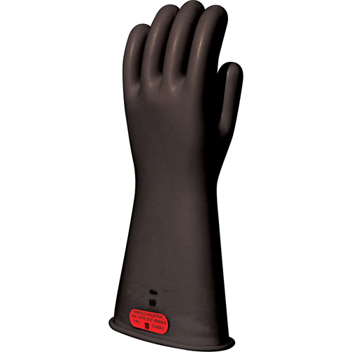 Gants isolants en caoutchouc naturel noir, ASTM classe 0, Taille 8, 11" lo OSI Industrial Sales