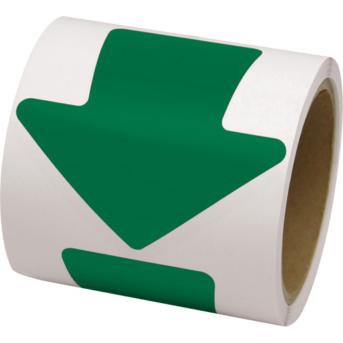 D&eacute;calcomanie en couleur pour le marquage des planchers, Fl&egrave;che, 4" lo x 4" la, Vert, Vinyle OSI Industrial Sales