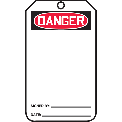 Safety Tags, Plastic, 3-3/8" W x 5-7/8" H, English OSI Industrial Sales